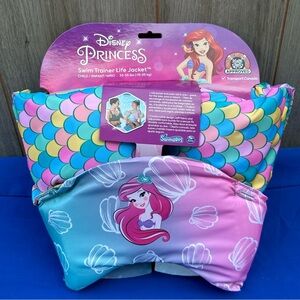 NEW-Disney Princess Swim Trainer Life Jacket - Child 33-55 lbs Pink & Blue